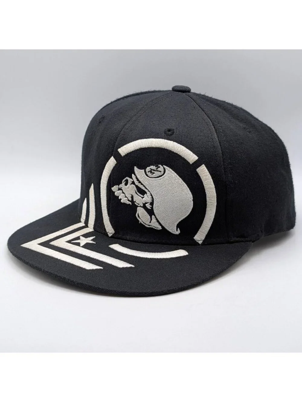 Metal Mulisha Hat Adult Flexfit L/XL Black White Cap Skull Motocross Retro Y2K